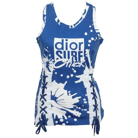 dior tank top blue and white|pre owned christian dior shirts.